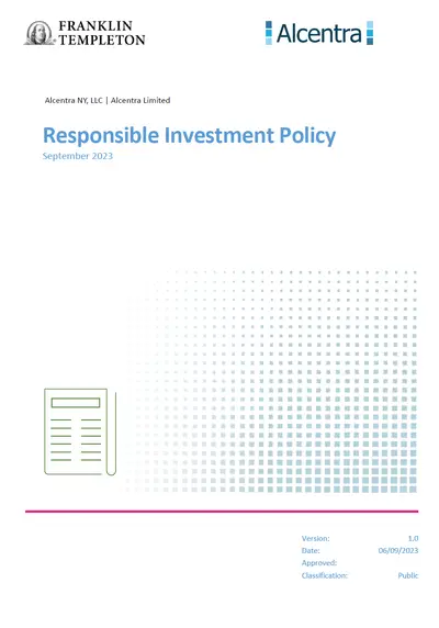 Alcentra Responsible Investment Policy